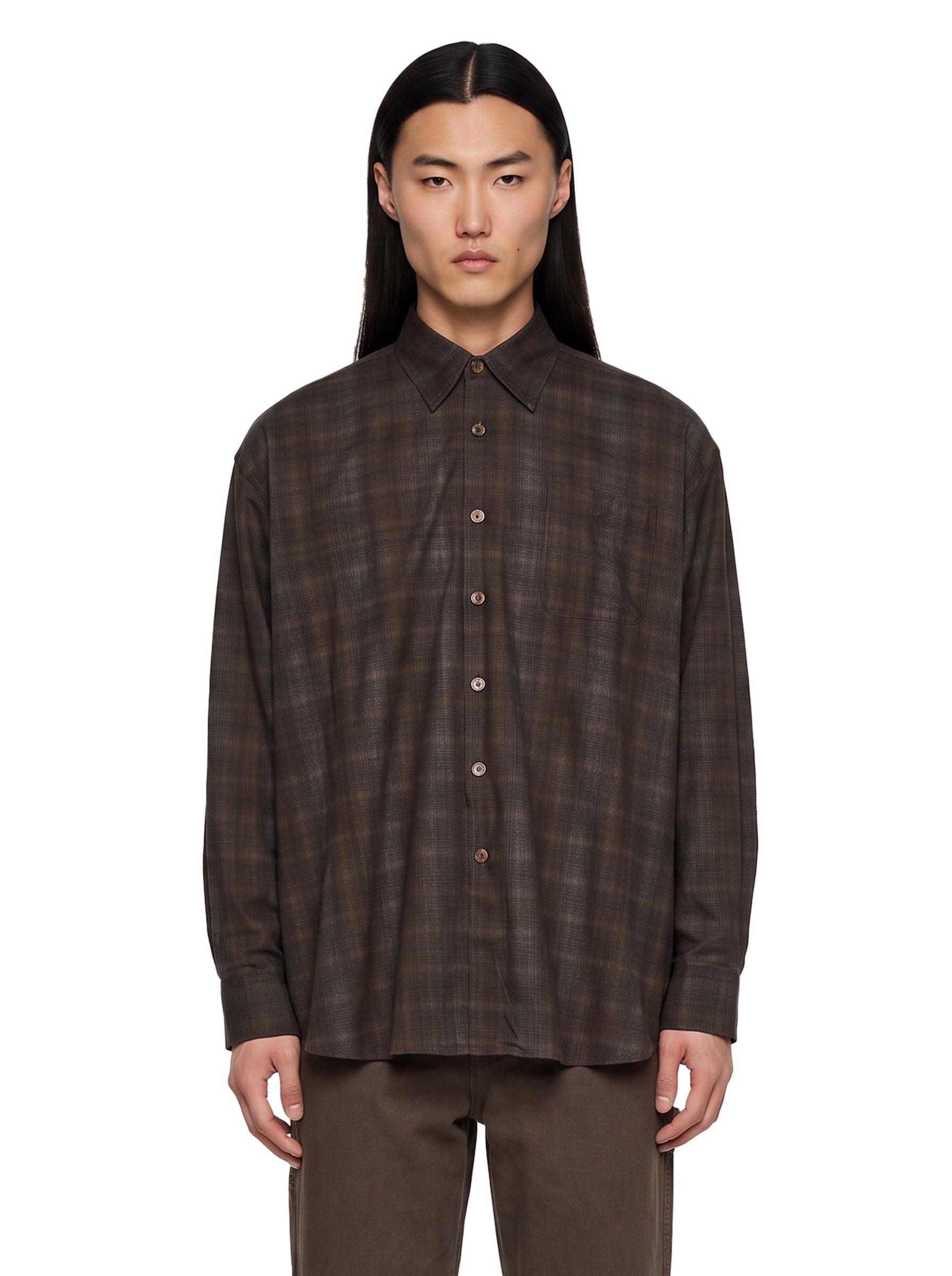 Camicia a quadri borrowed in marrone 