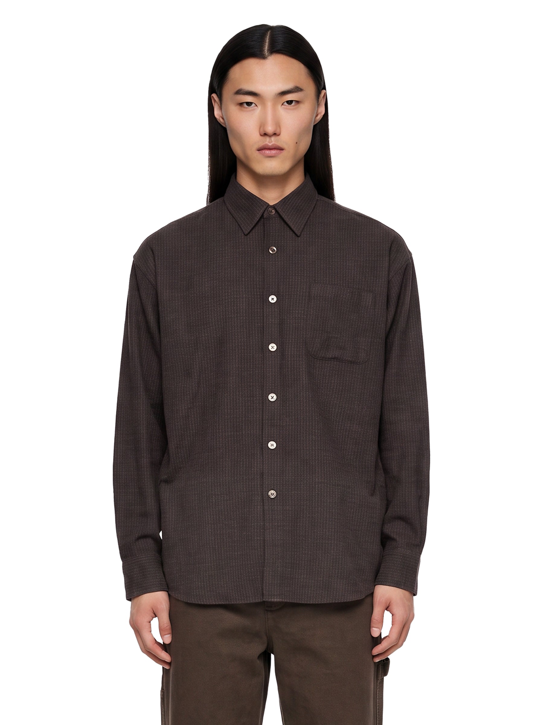 Camicia a quadri borrowed in marrone 