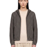 Cardigan a coste con cappuccio Level in grigio 