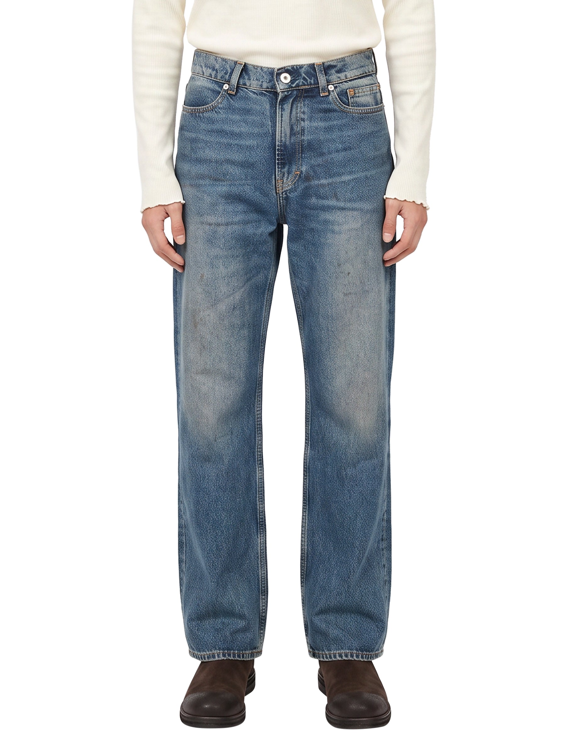 Jeans a gamba dritta Carlson Cut in blu 