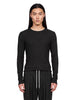 T-shirt a maniche lunghe a coste in nero