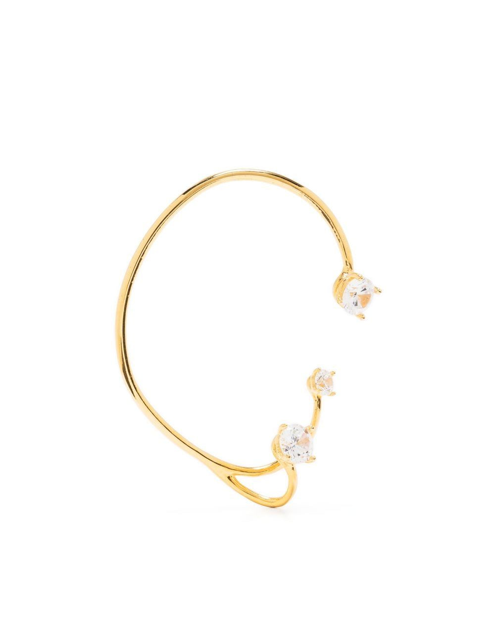 Ear cuff con tre cristalli in oro 