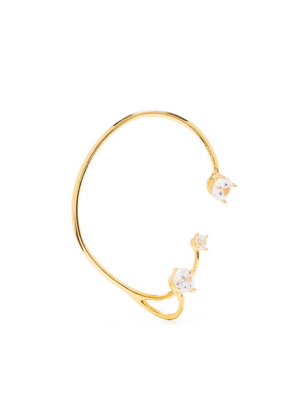 Ear cuff con tre cristalli in oro 