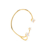 Ear cuff con tre cristalli in oro 