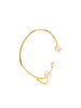 Gold ear cuff with three crystals