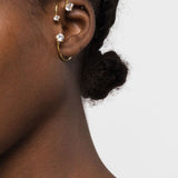 Ear cuff con tre cristalli in oro 