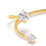 Ear cuff con tre cristalli in oro 
