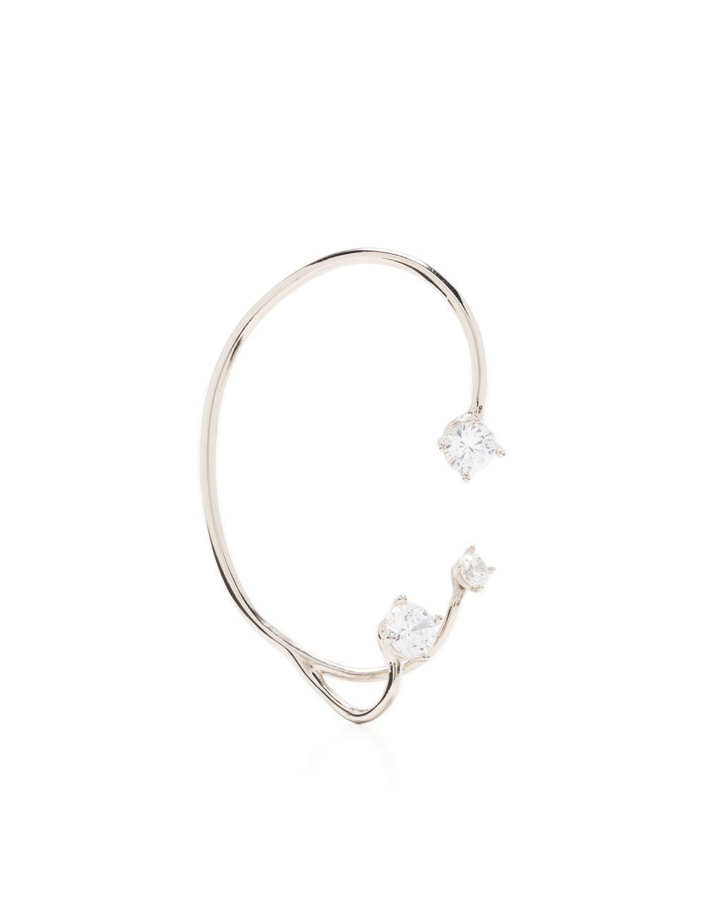 Ear cuff con tre cristalli in argento 