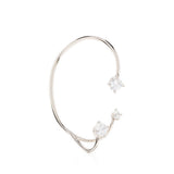 Ear cuff con tre cristalli in argento 