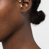 Ear cuff con tre cristalli in argento 