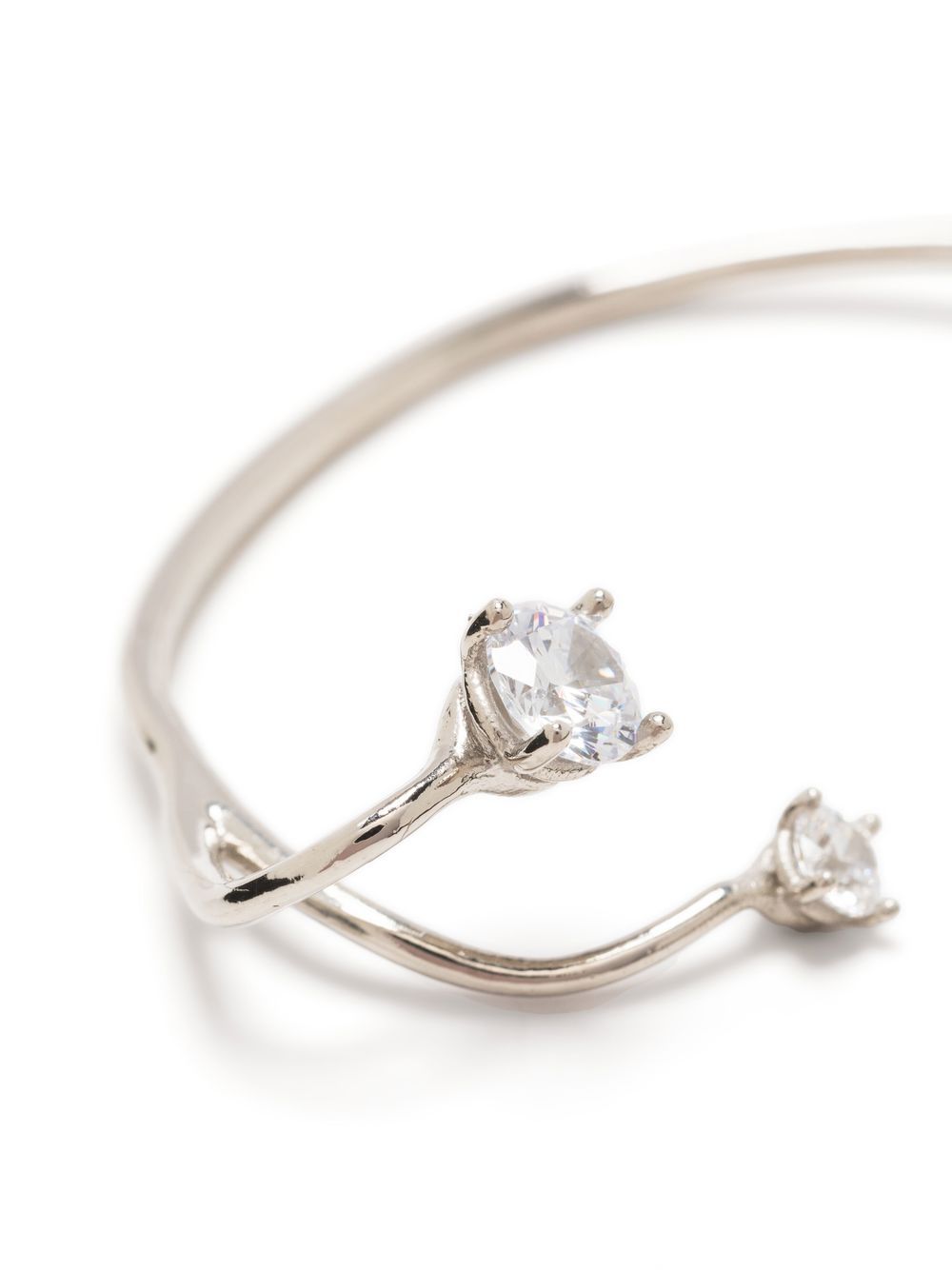 Ear cuff con tre cristalli in argento 