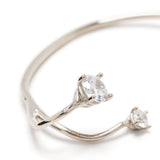 Ear cuff con tre cristalli in argento 