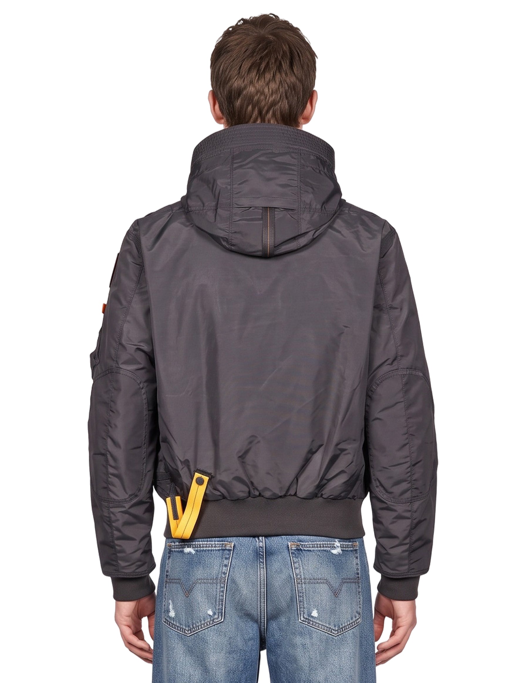 Bomber Gobi con cappuccio in grigio 