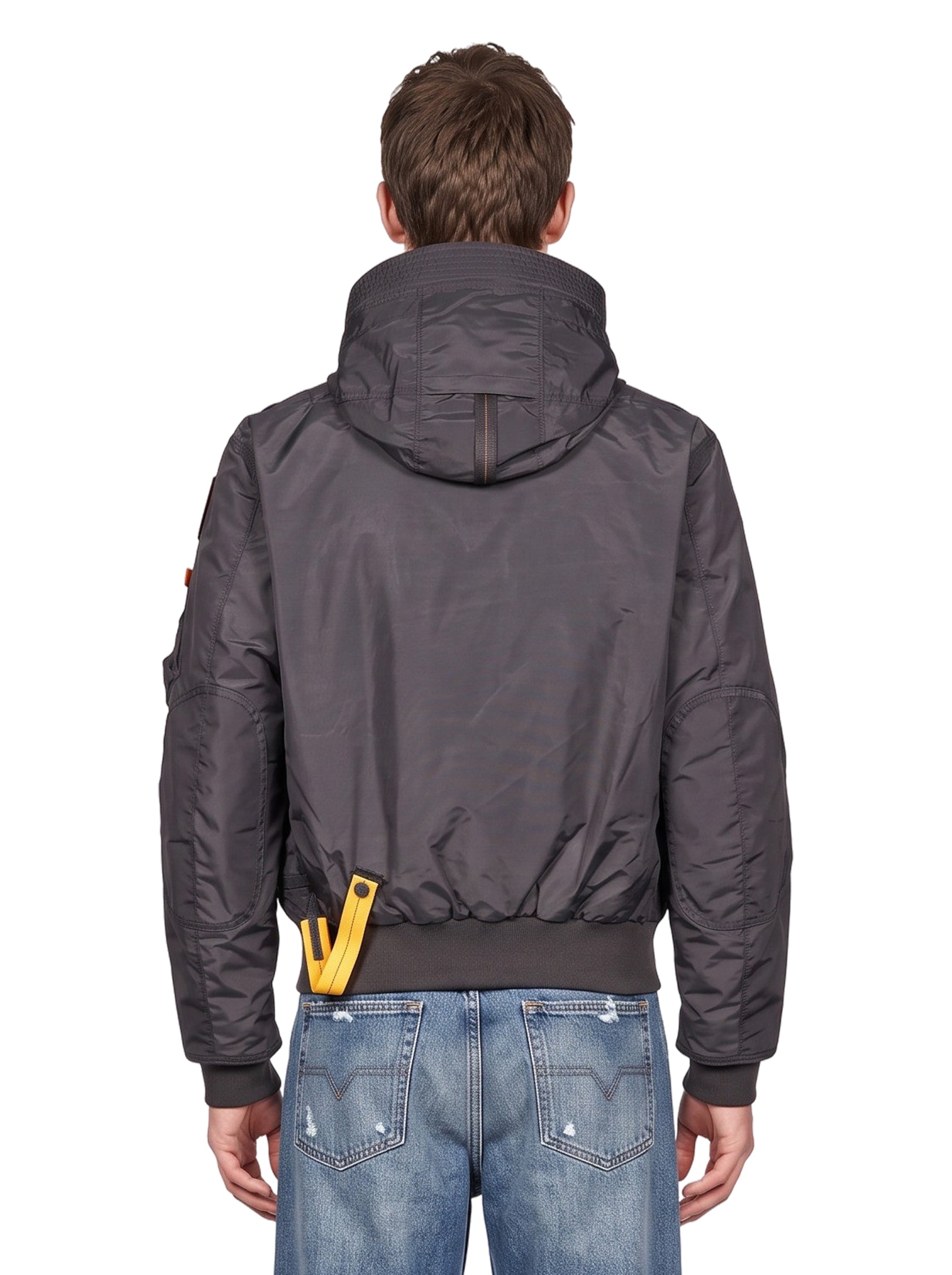 Bomber Gobi con cappuccio in grigio 