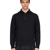 Maglione con mezza zip in nero 