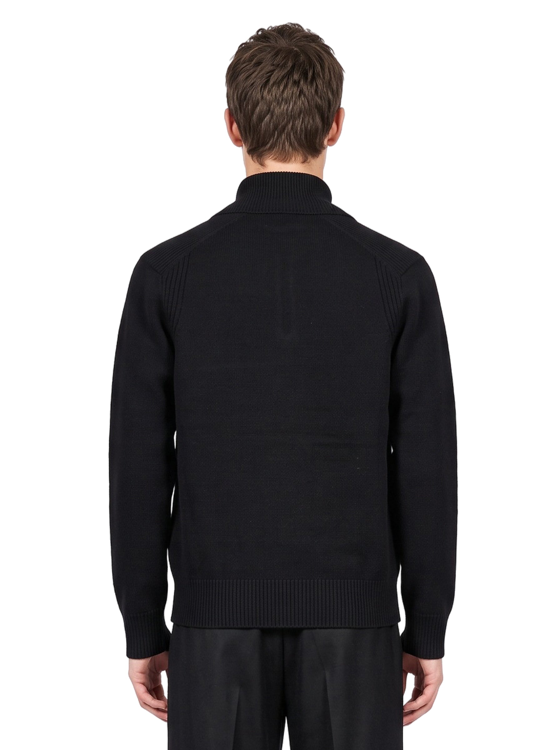 Maglione con mezza zip in nero 