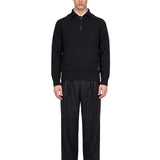 Maglione con mezza zip in nero 
