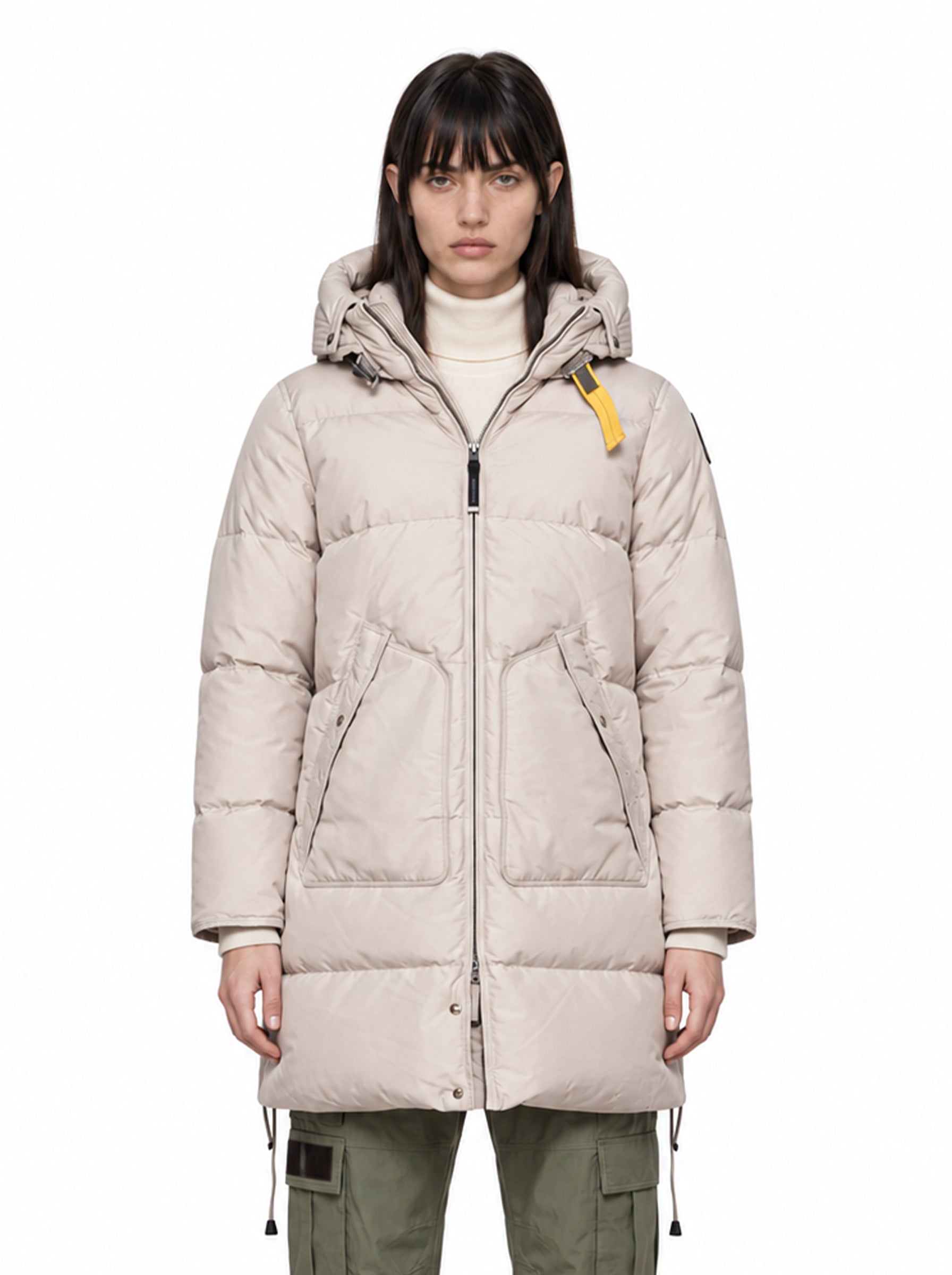 Piumino Long Bear con cappuccio in grigio 