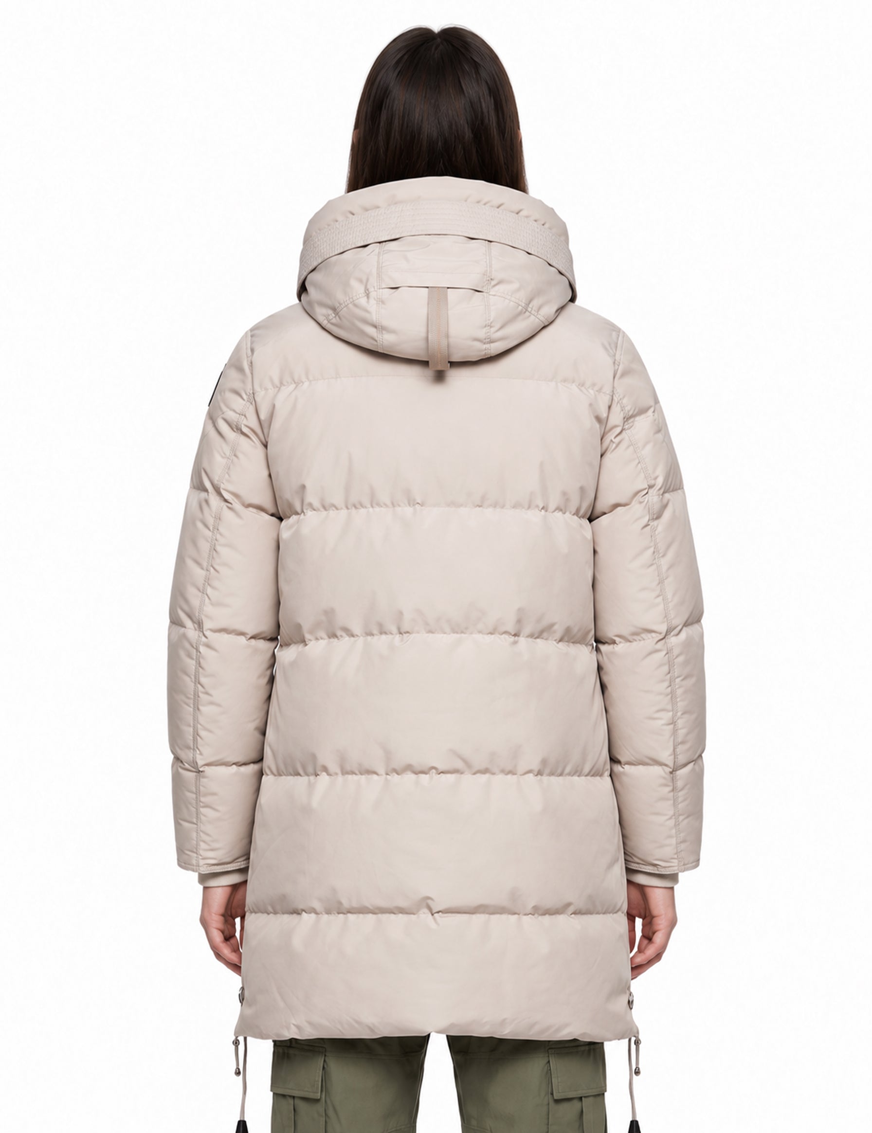 Piumino Long Bear con cappuccio in grigio 