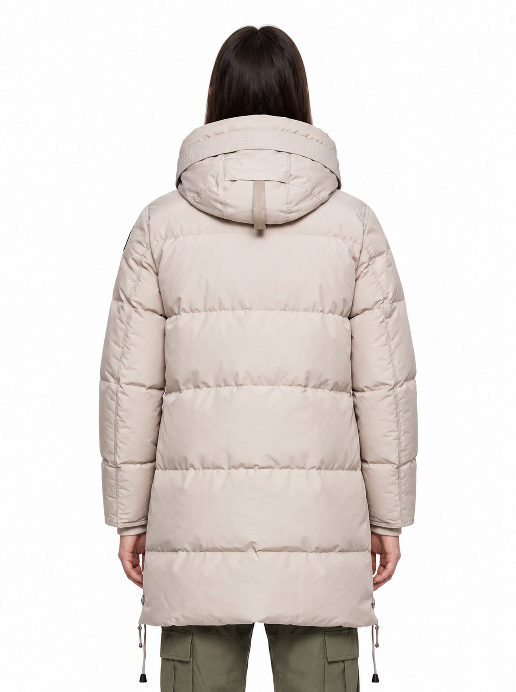 Piumino Long Bear con cappuccio in grigio 