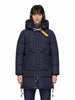 Piumino Long Bear con cappuccio in blu