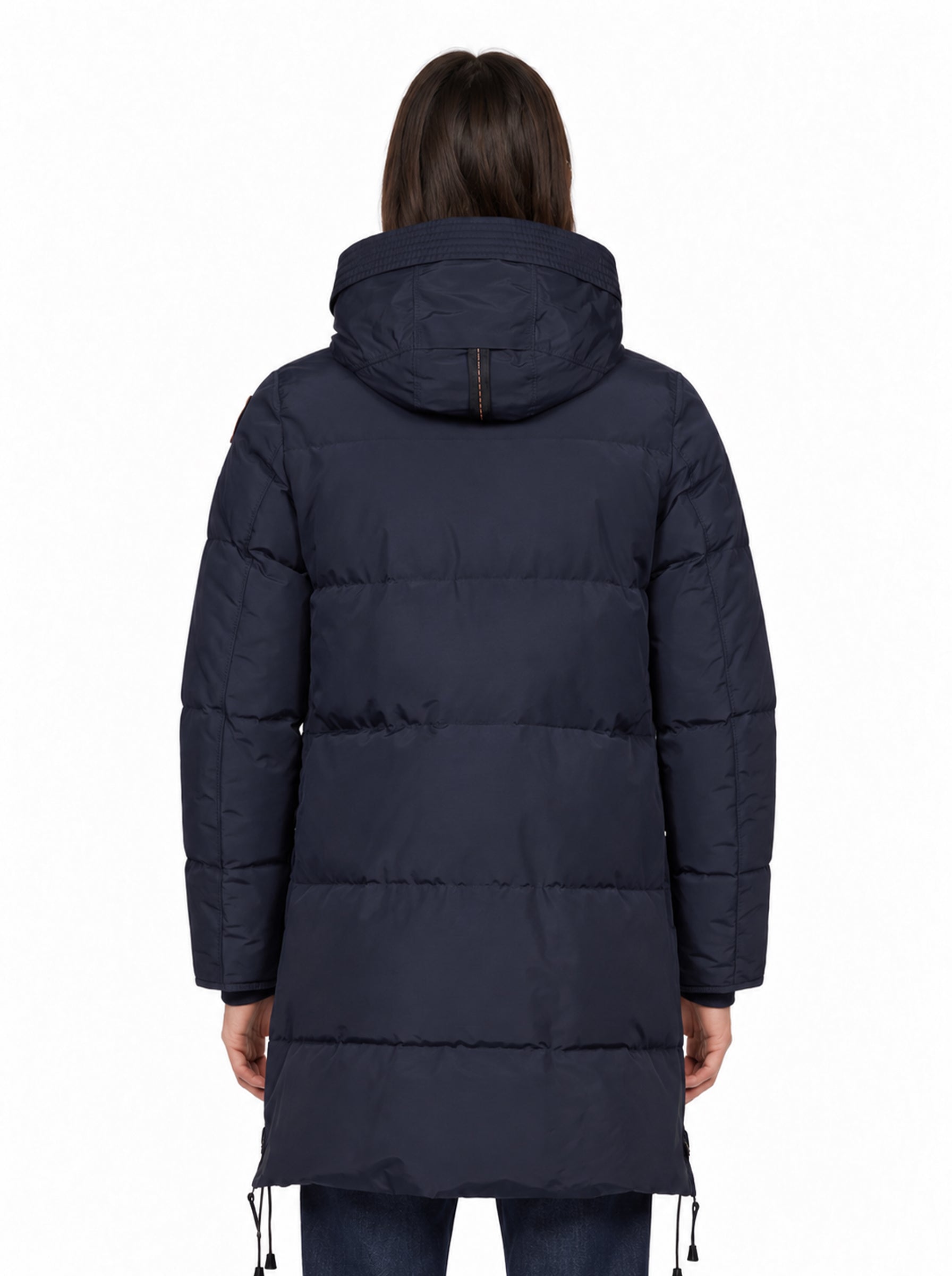 Piumino Long Bear con cappuccio in blu 