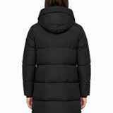 Piumino Long Bear con cappuccio in nero 