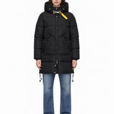 Piumino Long Bear con cappuccio in nero 