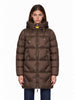 Piumino lungo Janet in marrone