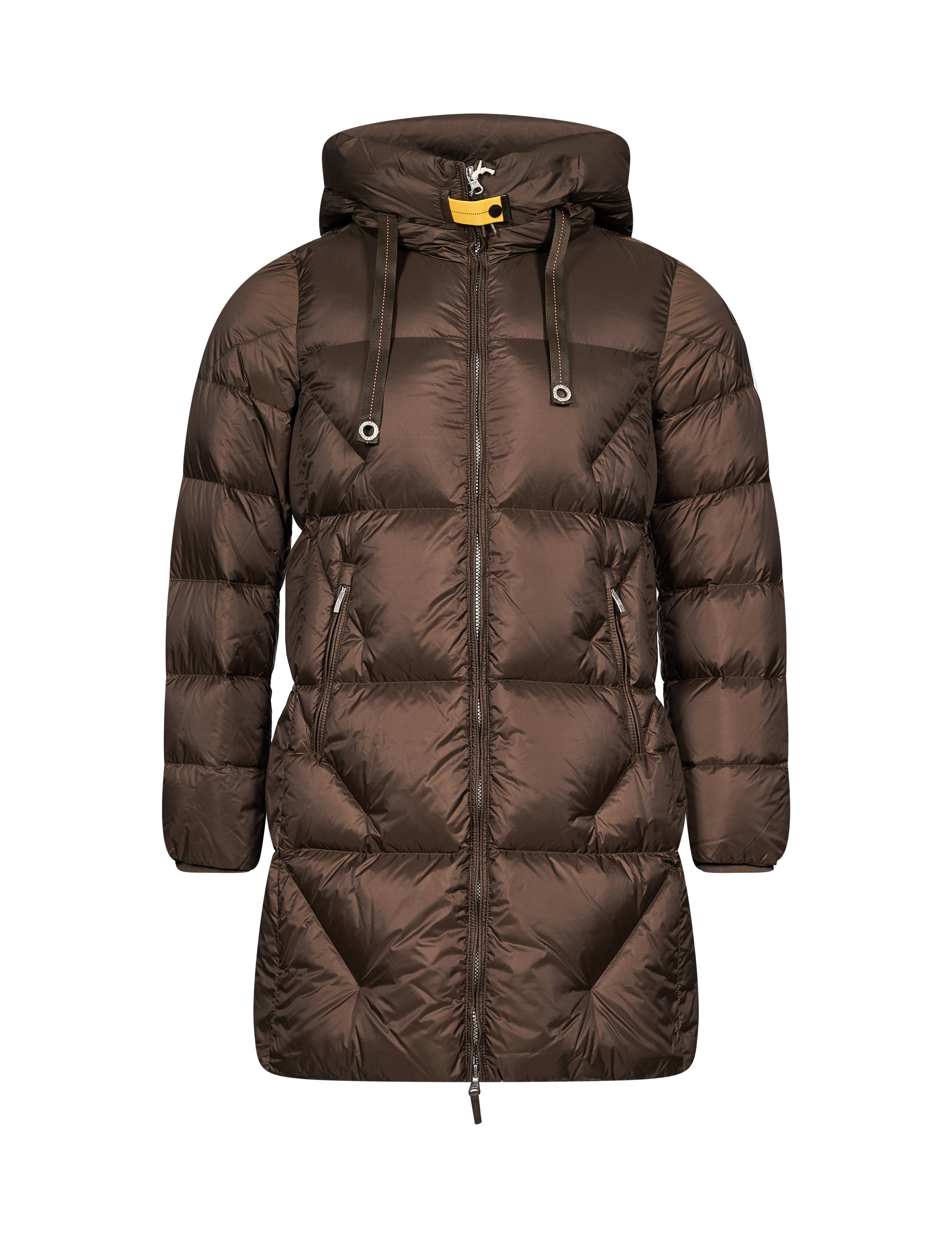 Piumino lungo Janet in marrone 