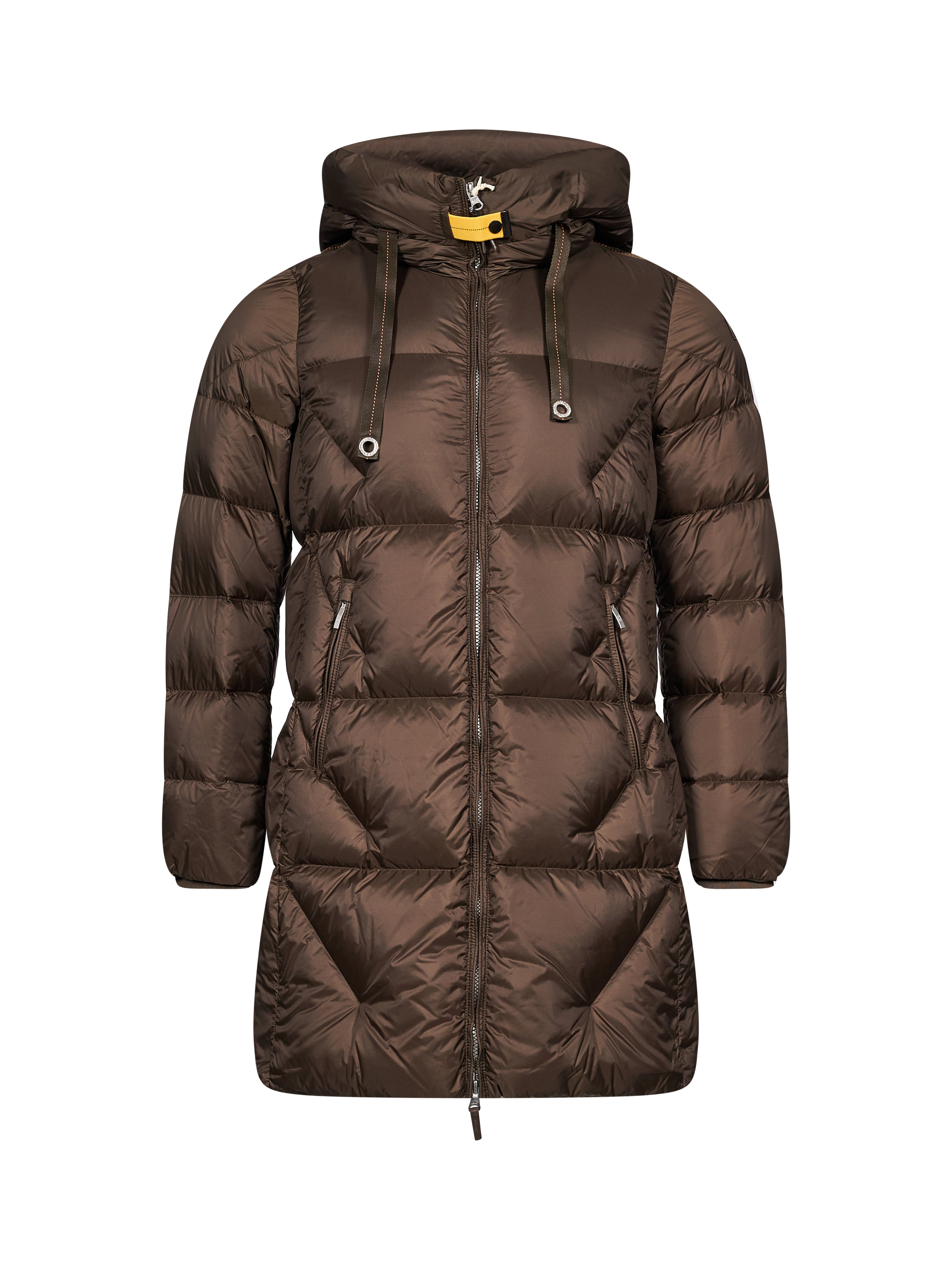 Piumino lungo Janet in marrone 