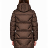 Piumino lungo Janet in marrone 