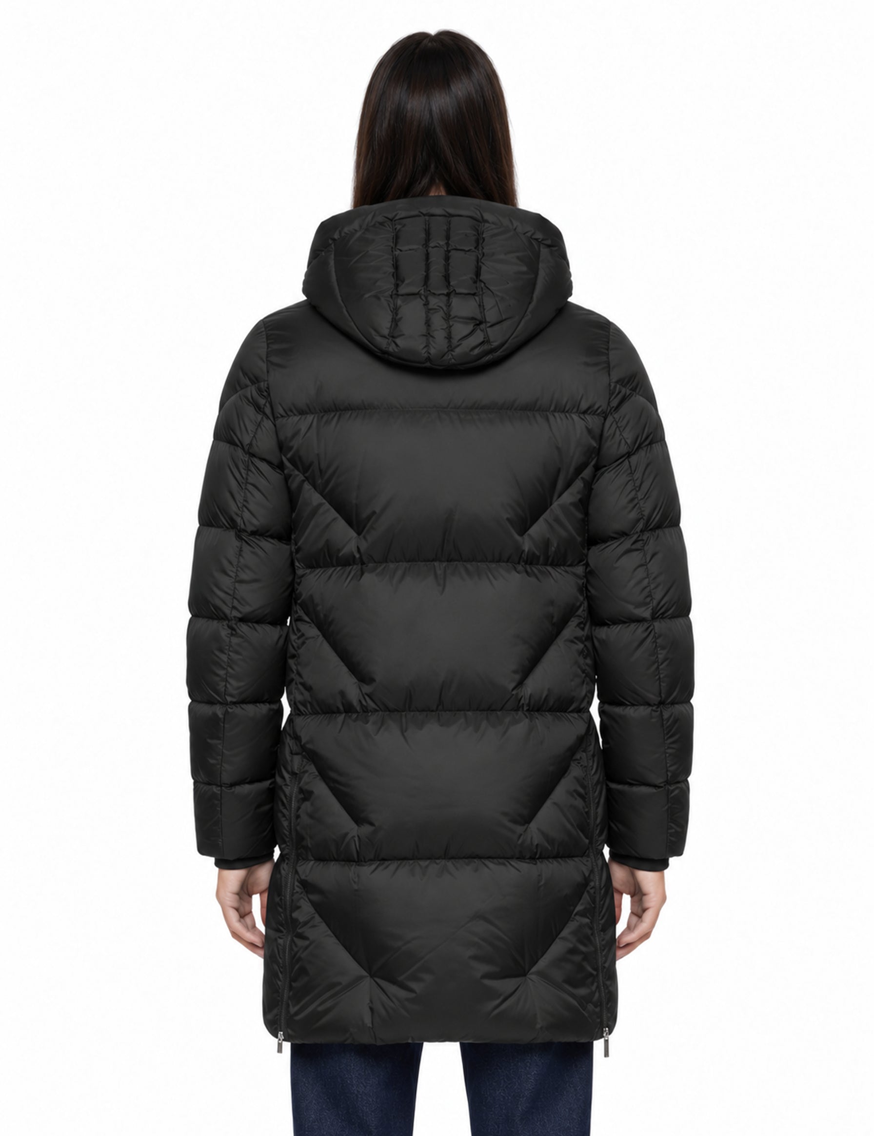 Piumino lungo Janet in nero 
