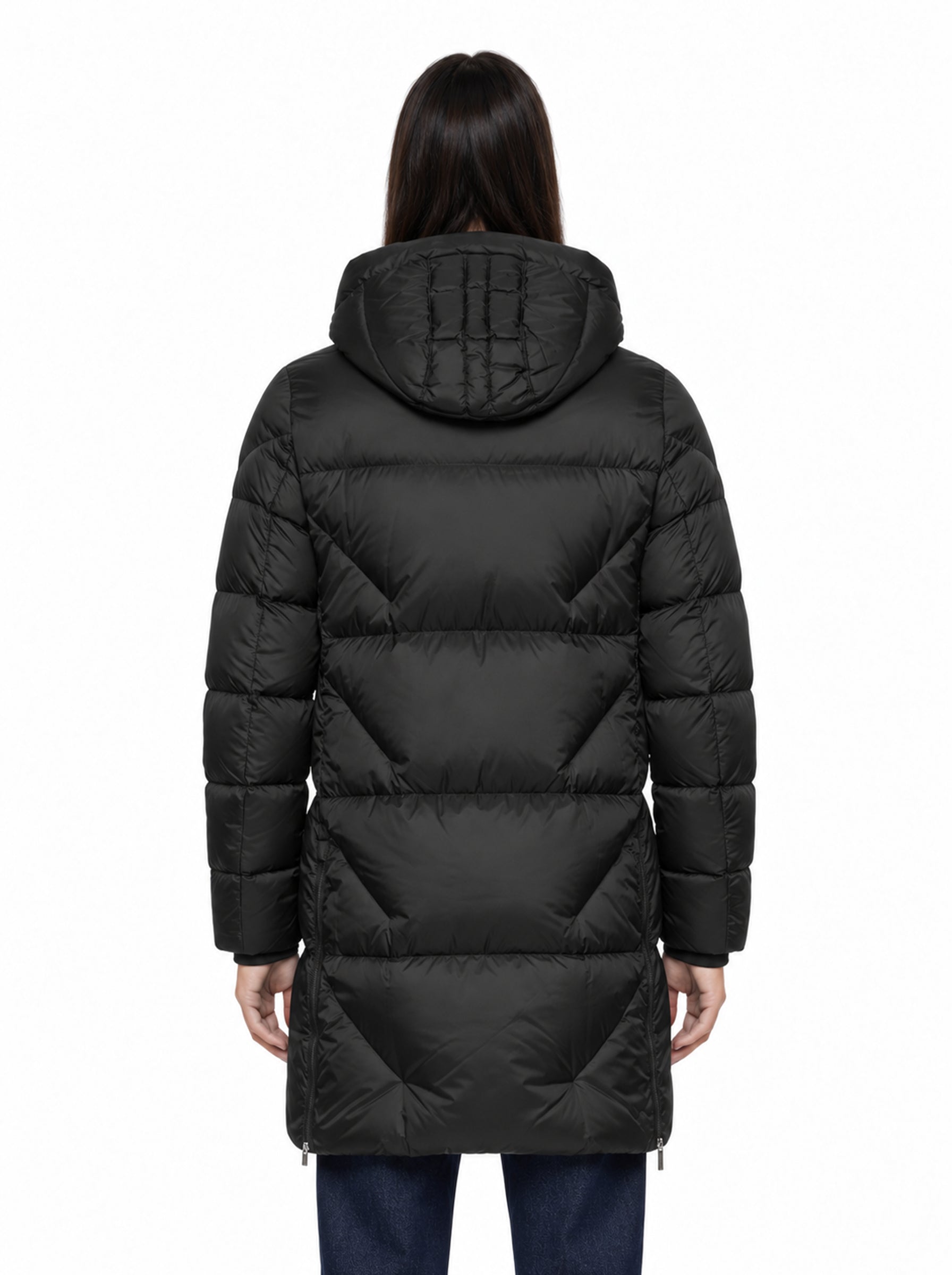 Piumino lungo Janet in nero 