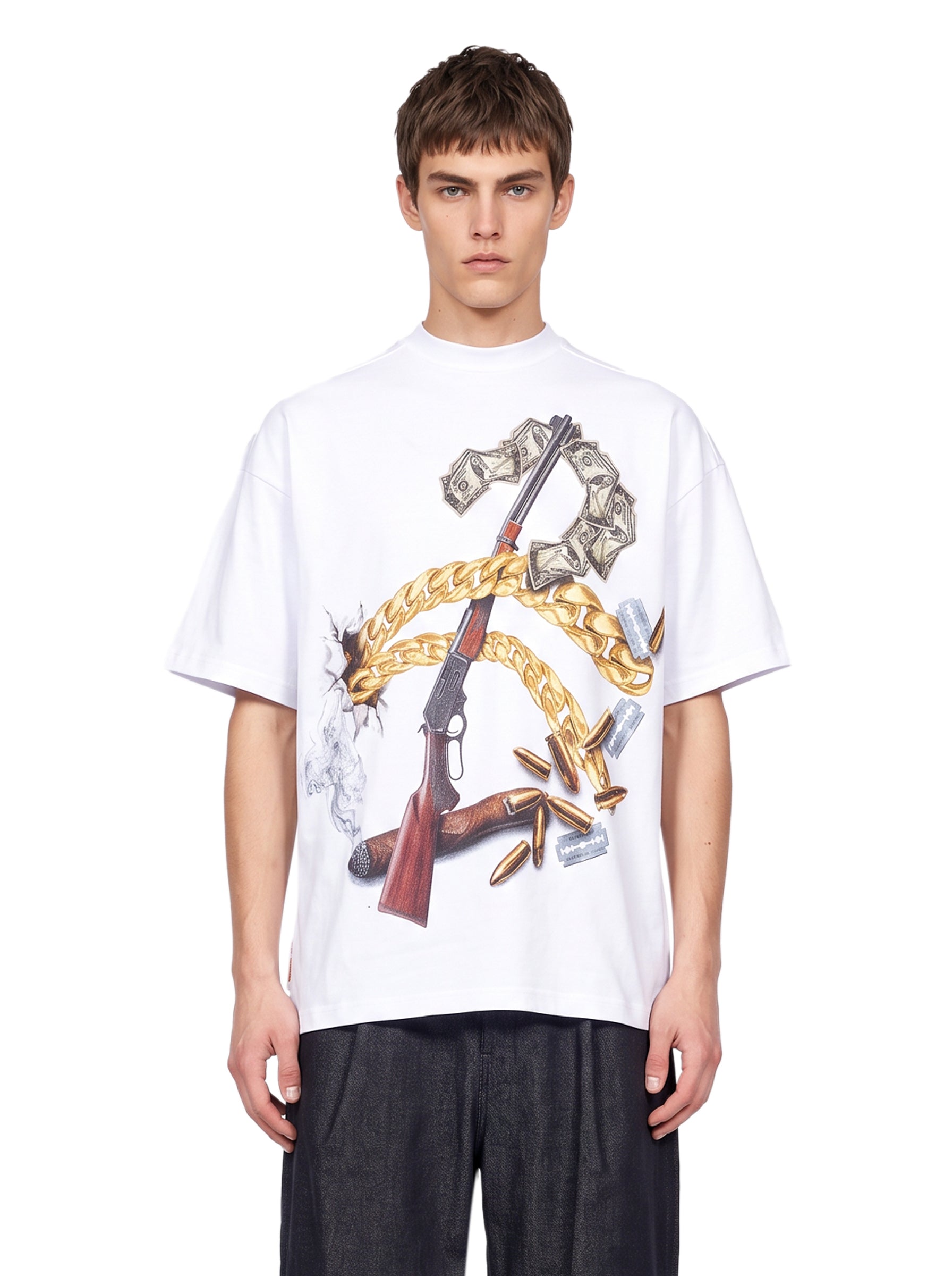 T-shirt The New Boy Seven Cat in bianco 