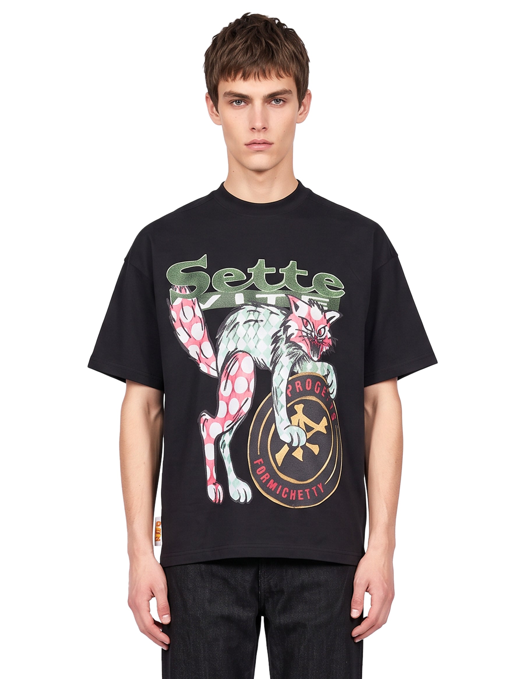 T-shirt The New Boy Seven Cat in nero 