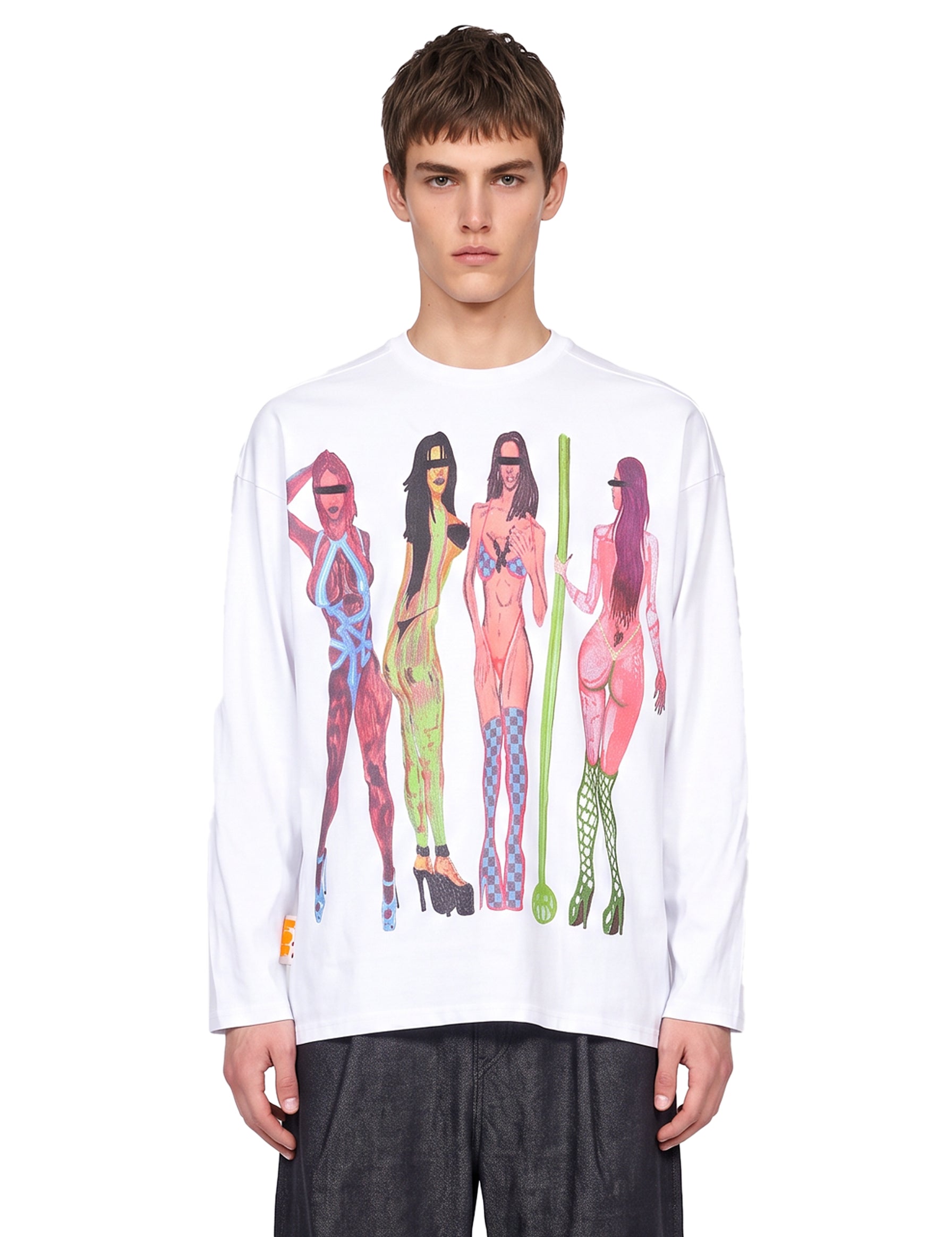 T-shirt a maniche lunghe Forgive My Sins in bianco 