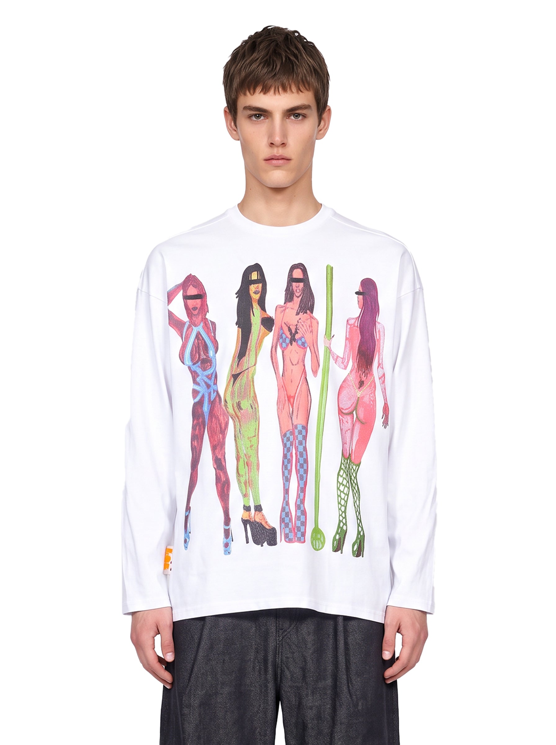 T-shirt a maniche lunghe Forgive My Sins in bianco 