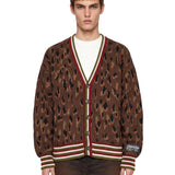 Cardigan in maglia con motivo all-over multicolor 