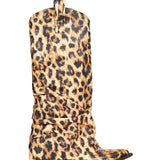 Stivali da cowboy leopardate in marrone 