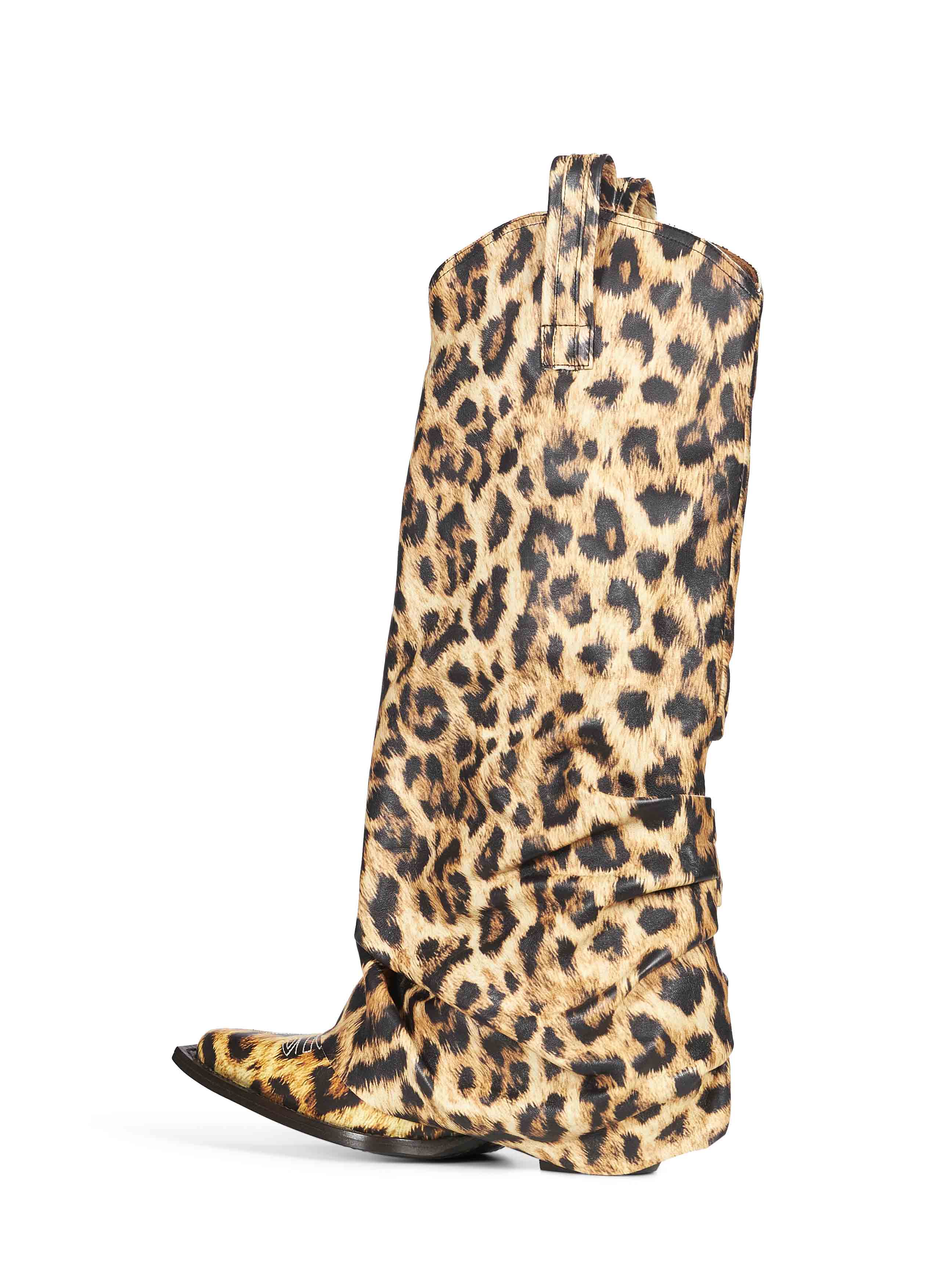Stivali da cowboy leopardate in marrone 