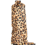 Stivali da cowboy leopardate in marrone 