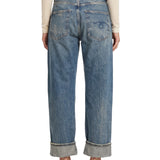 Jeans asimmetrico in blu 
