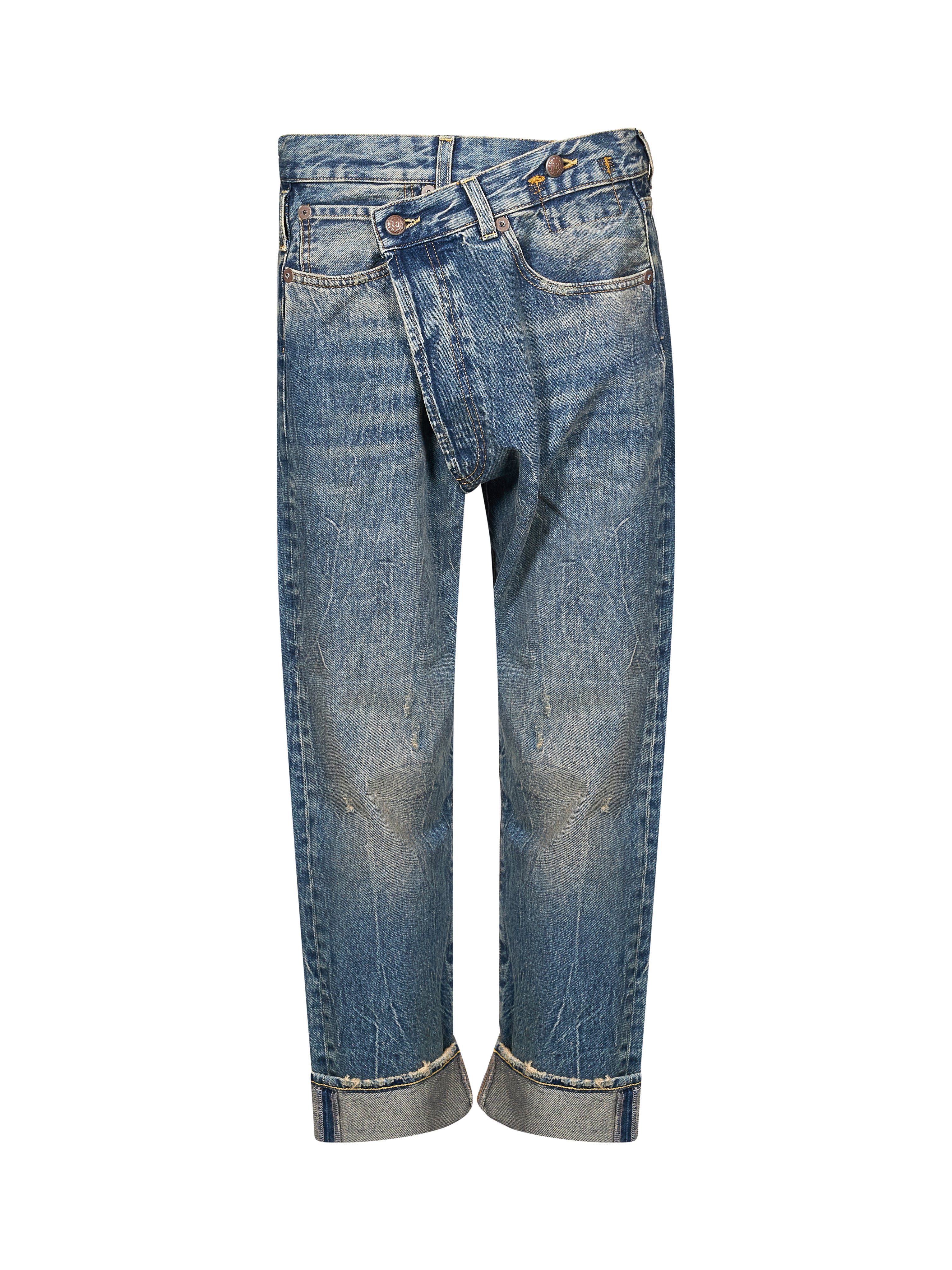 Jeans asimmetrico in blu 