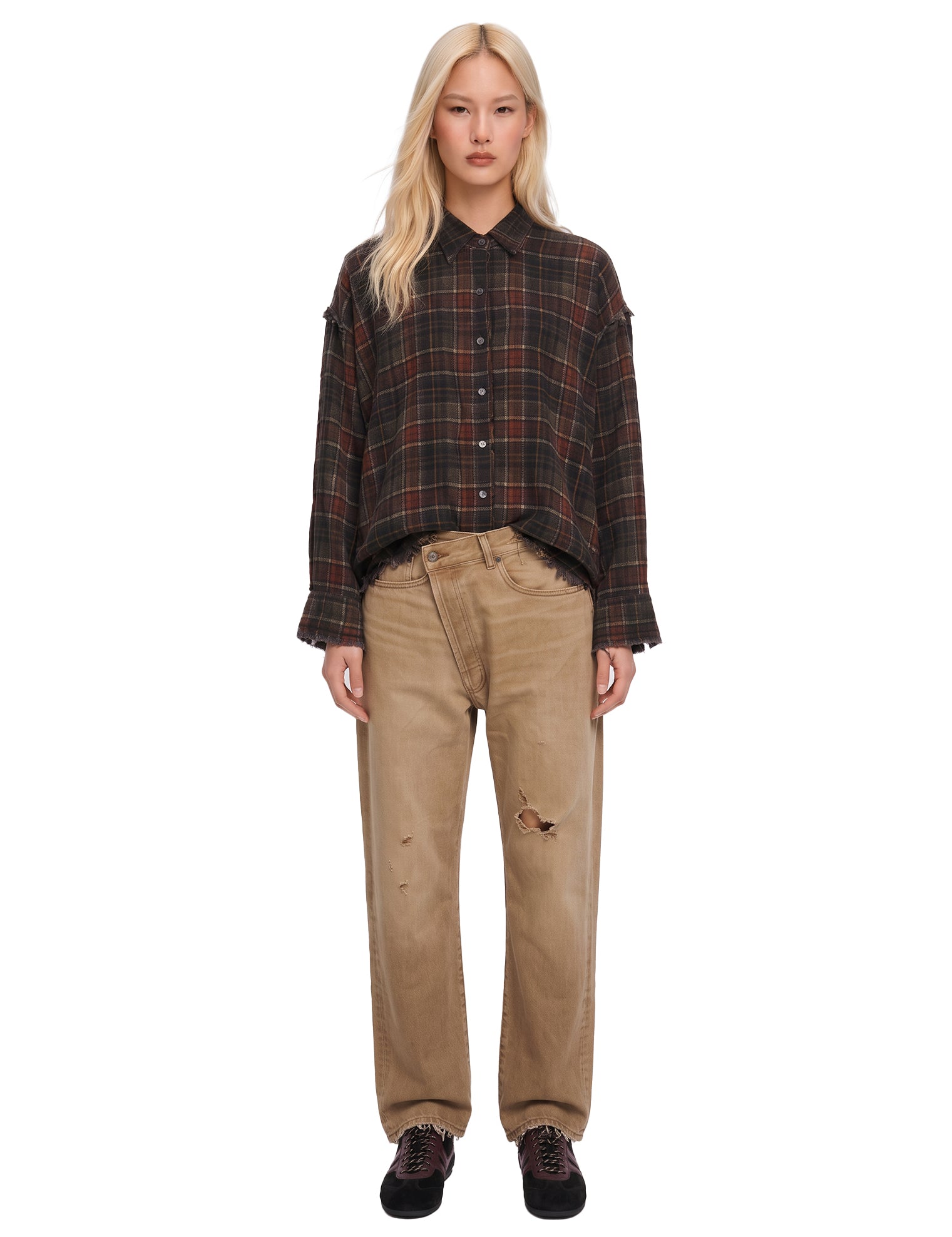 Jeans Layton chiusura crossover in beige 