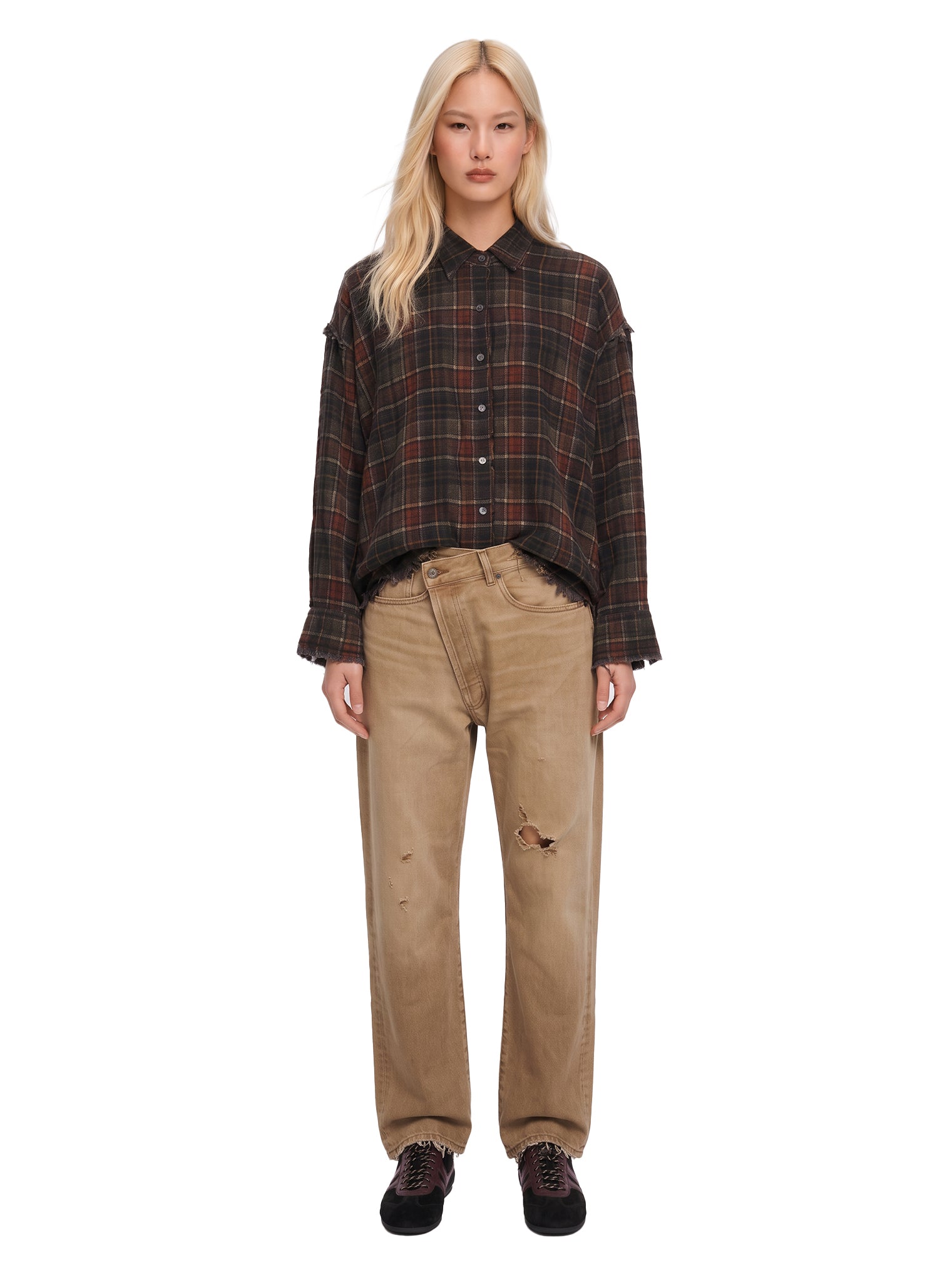 Jeans Layton chiusura crossover in beige 
