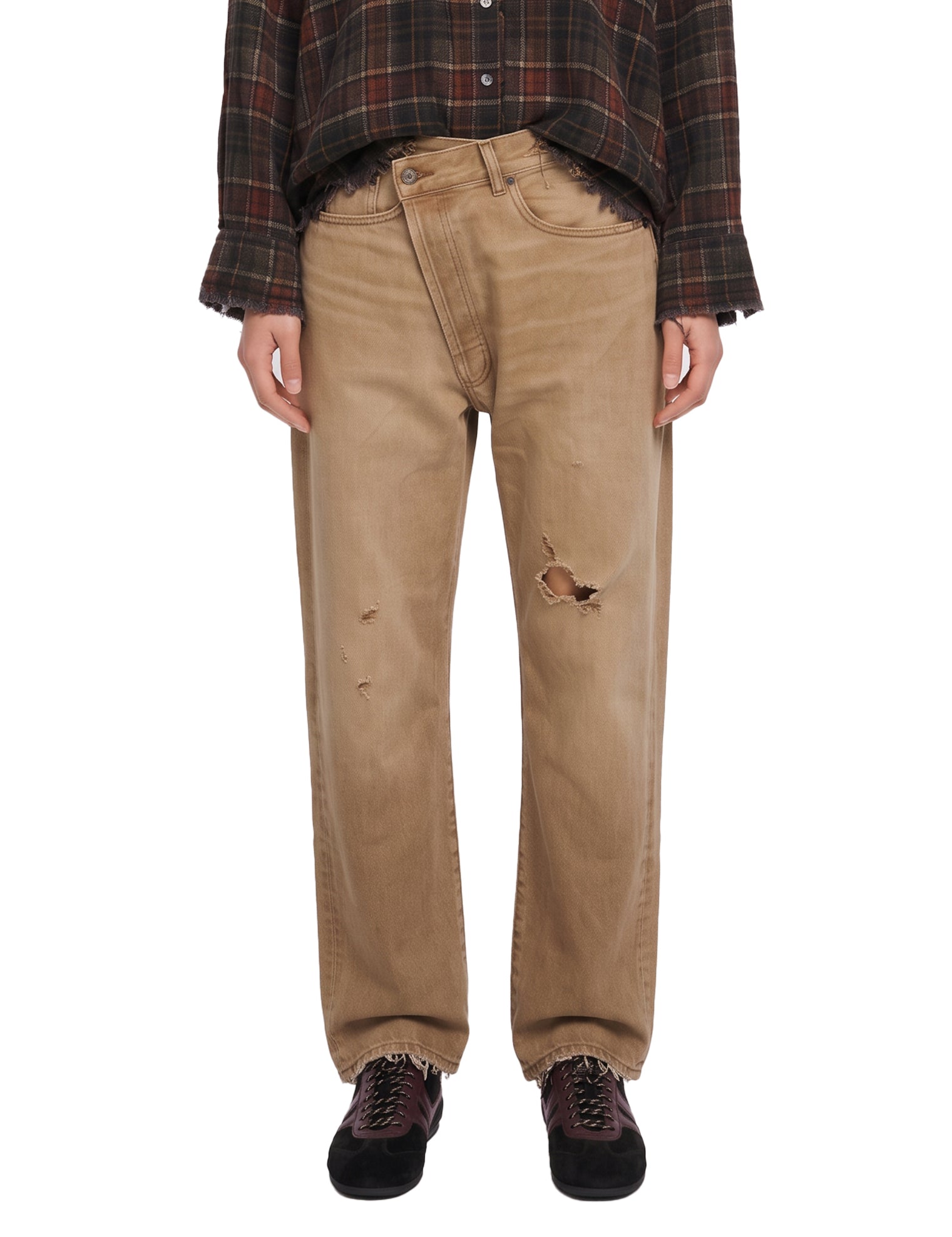 Jeans Layton chiusura crossover in beige 