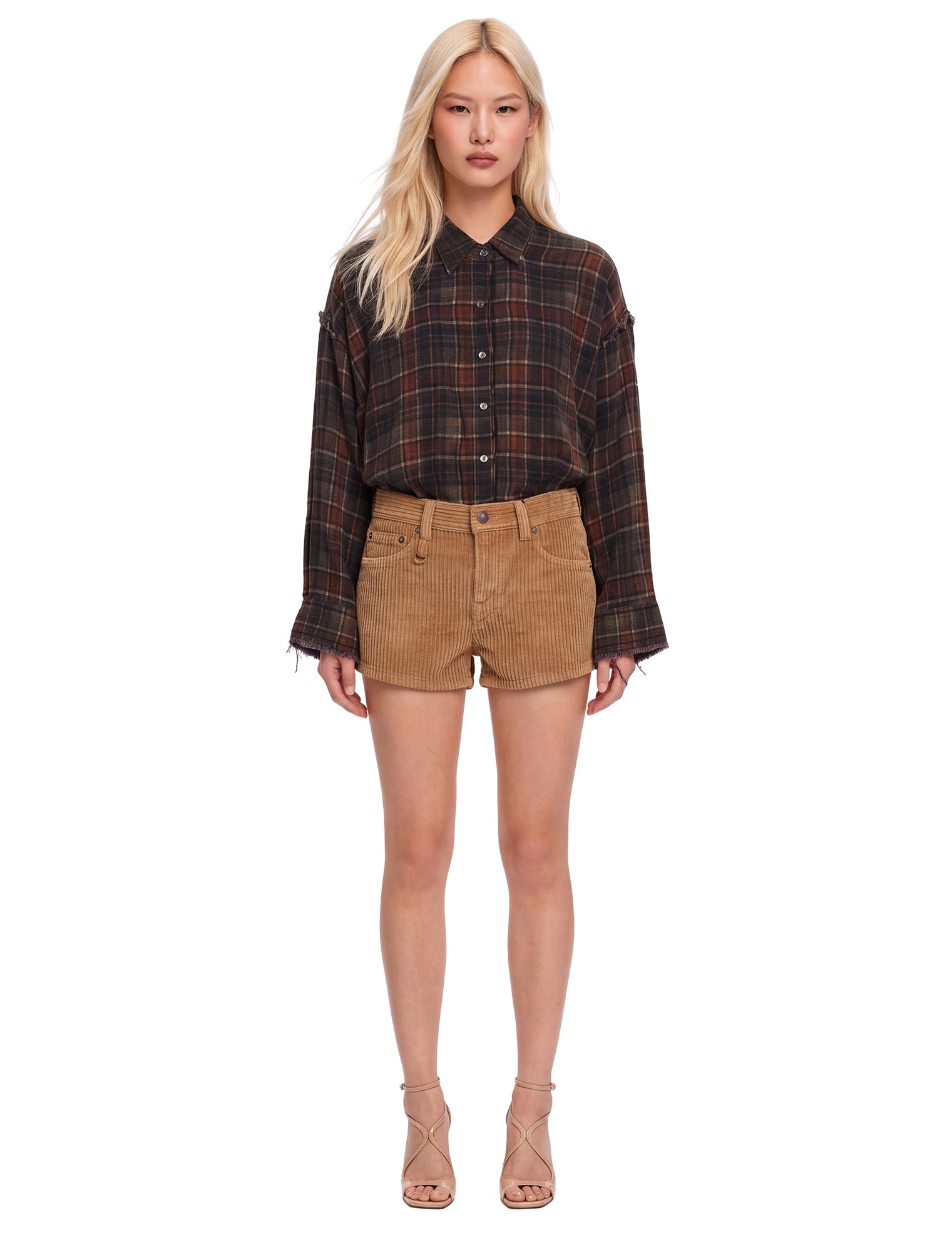 Shorts a costine Effie in beige 