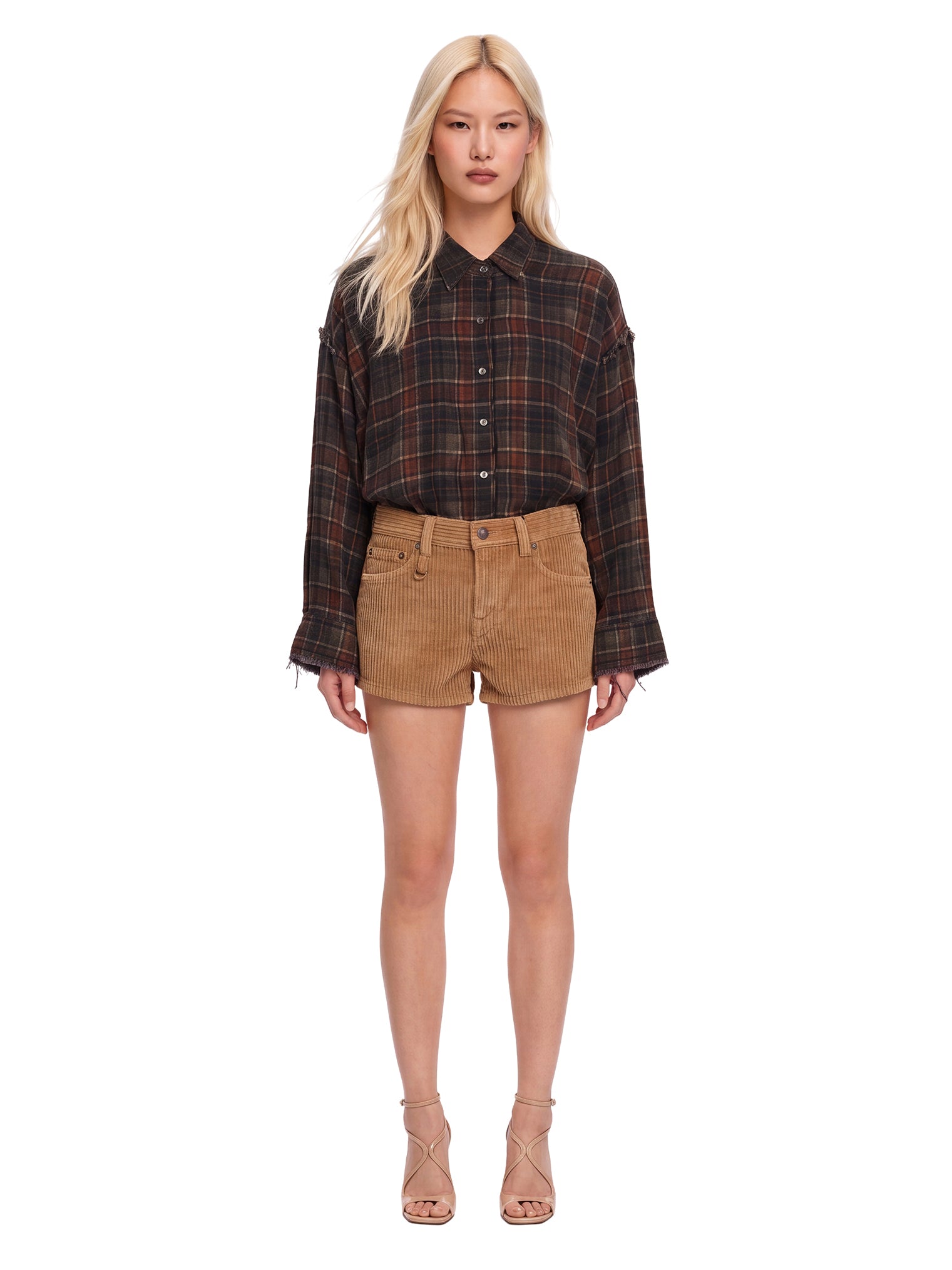 Shorts a costine Effie in beige 
