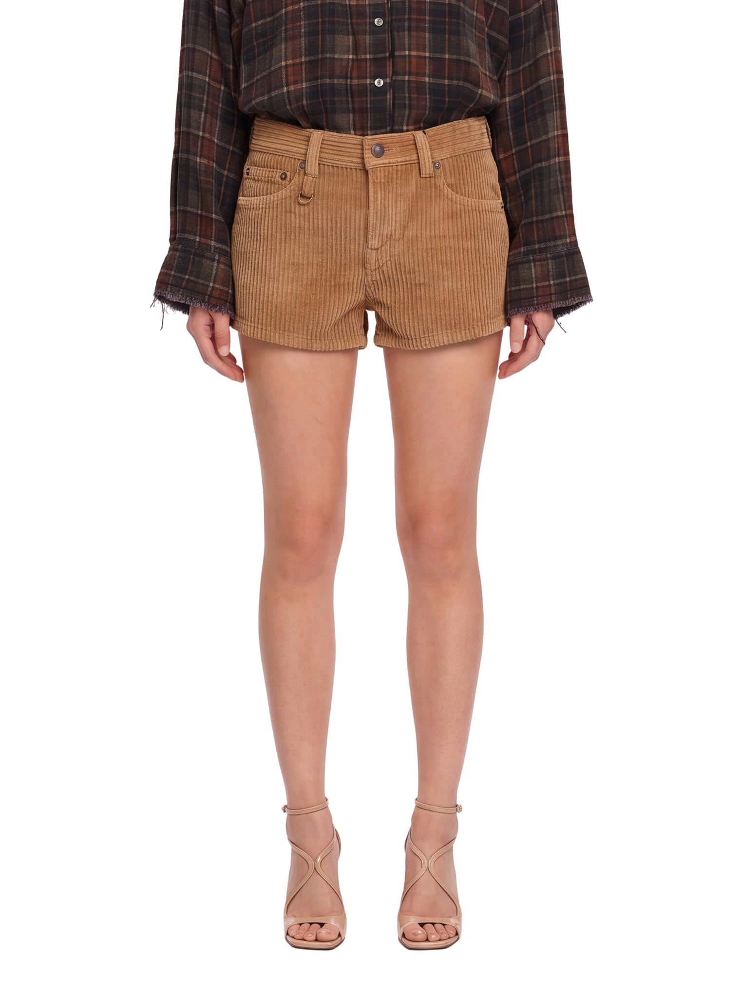 Shorts a costine Effie in beige 
